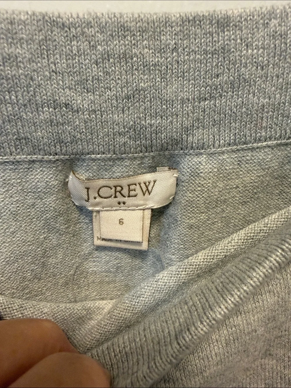 J. Crew Light Gray Ruffle-Hem Midi Skirt